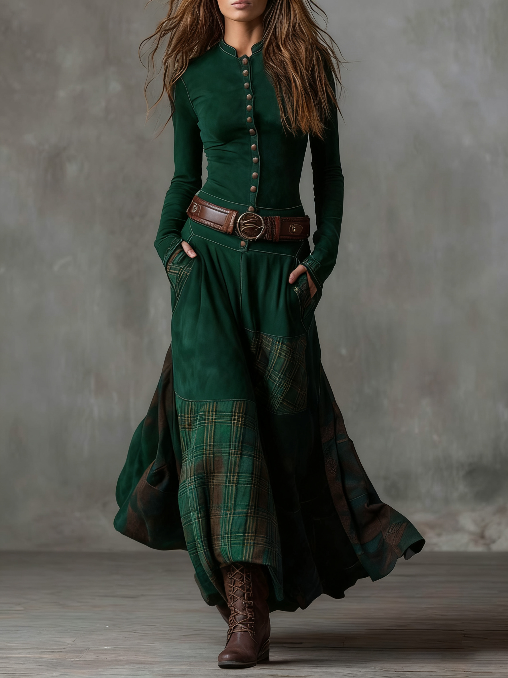 Michelle Vestido Maxi de Ante