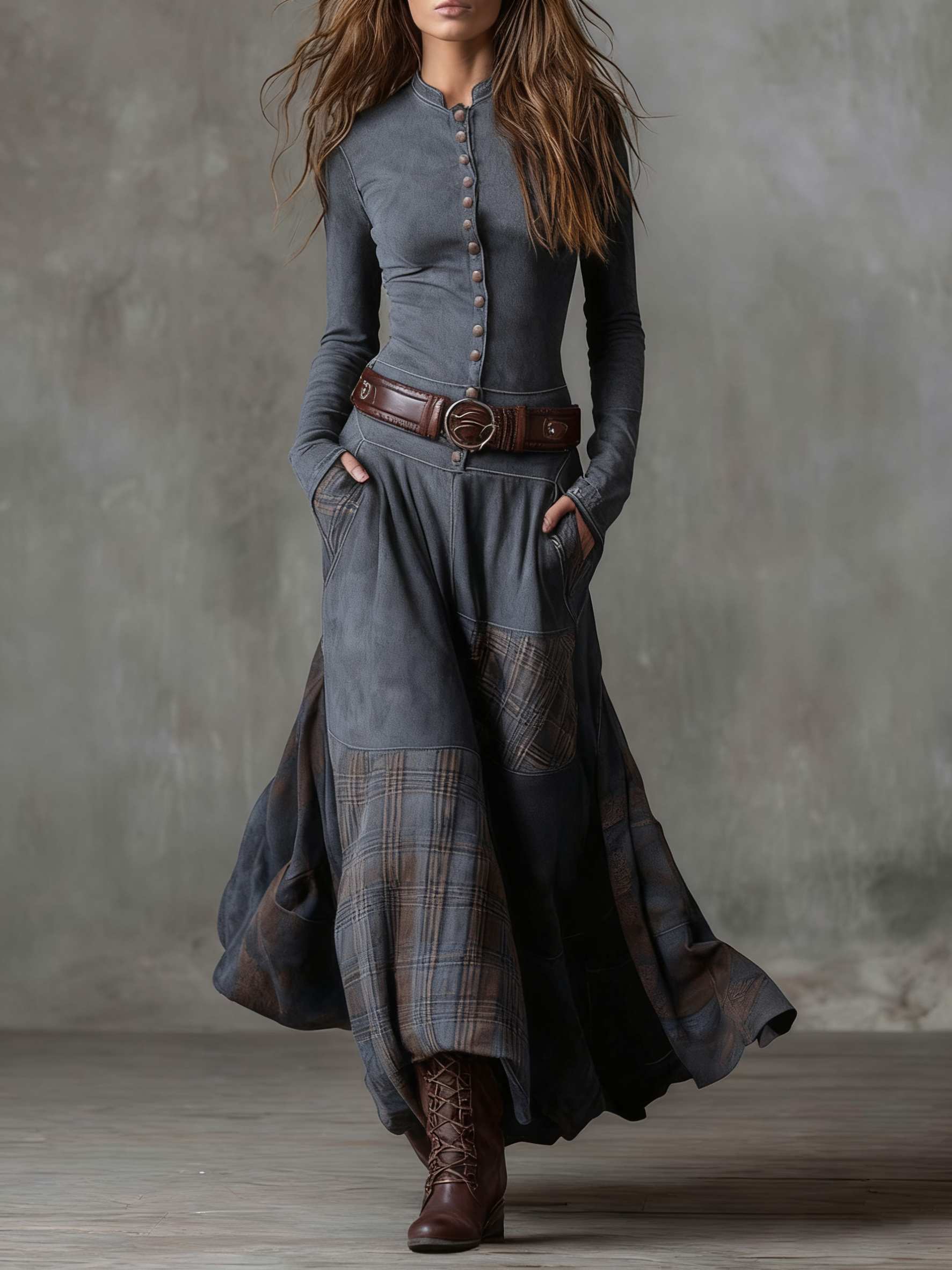 Michelle Vestido Maxi de Ante