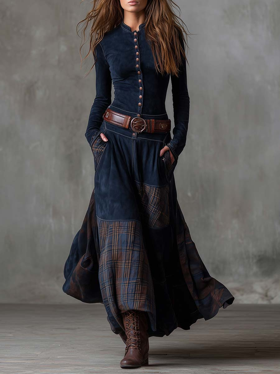 Michelle Vestido Maxi de Ante