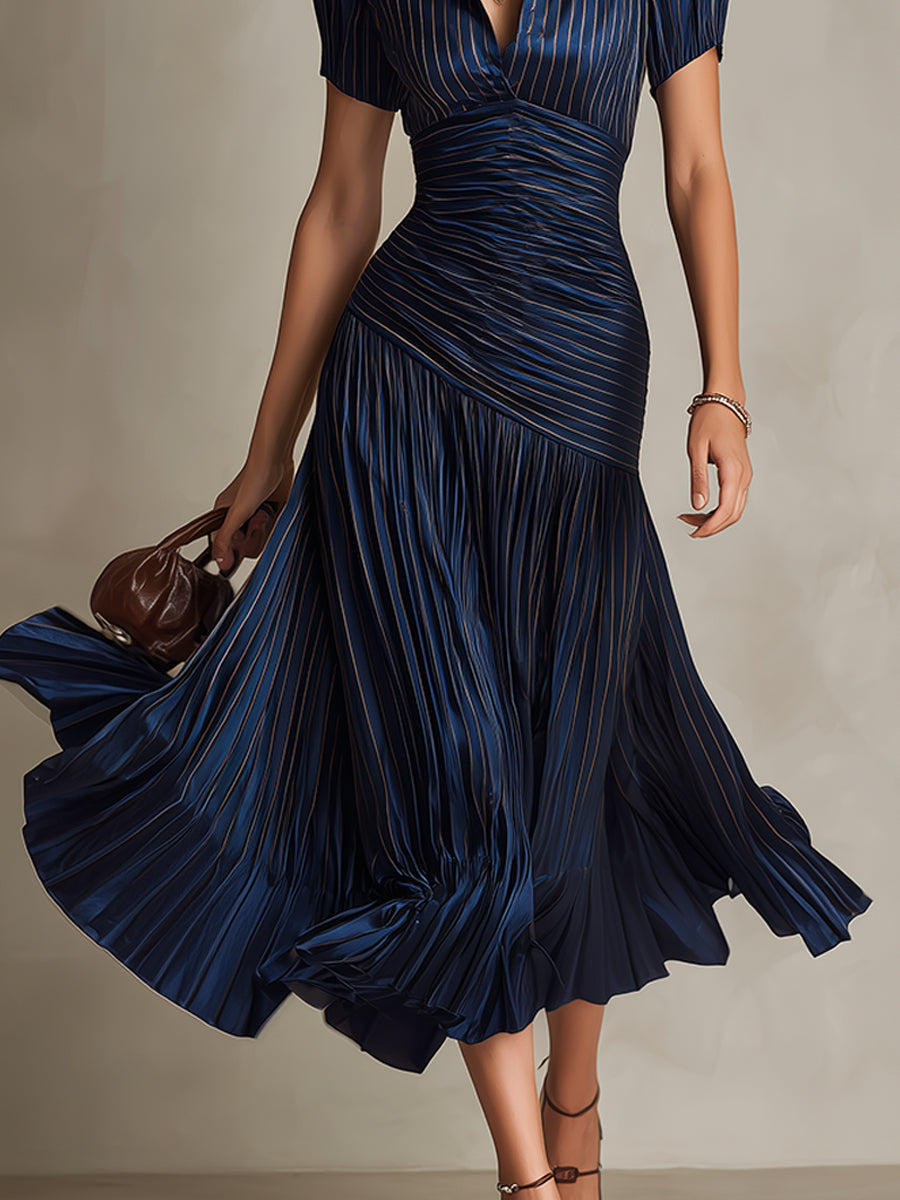 Adriana - Midi Dress with Retro Stripes