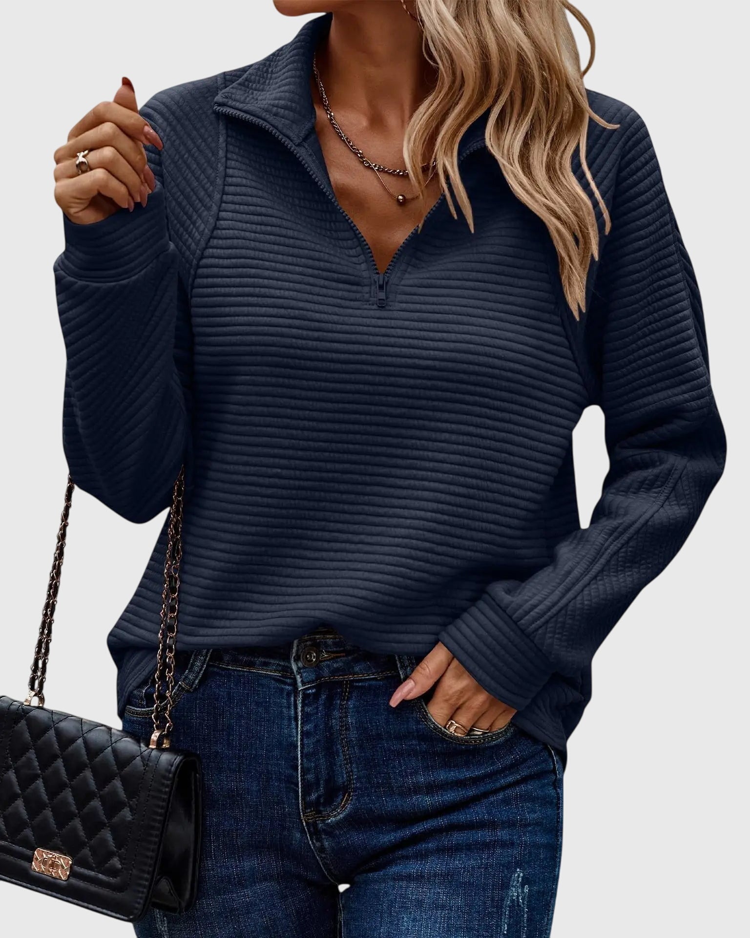 Molly | Elegancki Sweter z Półzapięciem