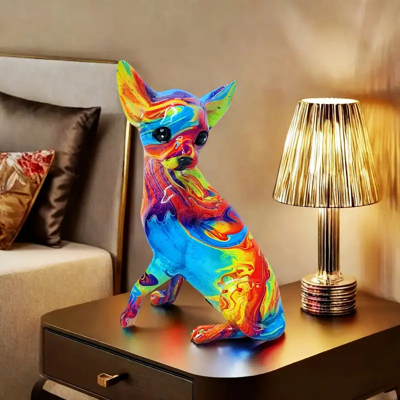 Lampka Stołowa Chihuahua z Żywej Żywicy