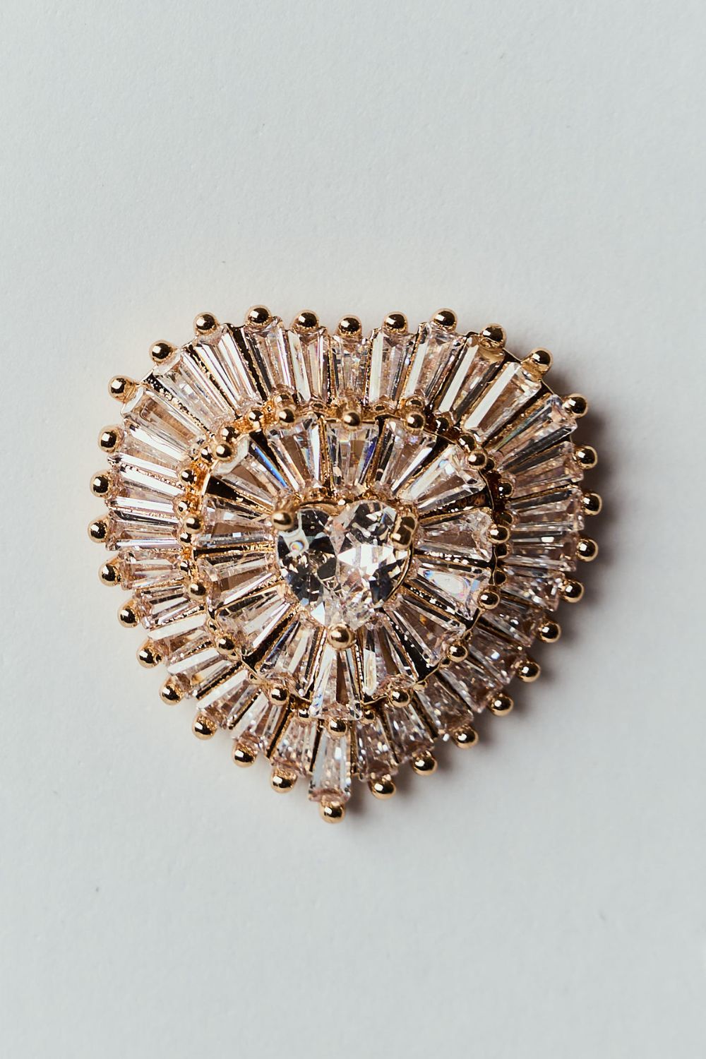 Pendientes de Corazón con Strass Dorado
