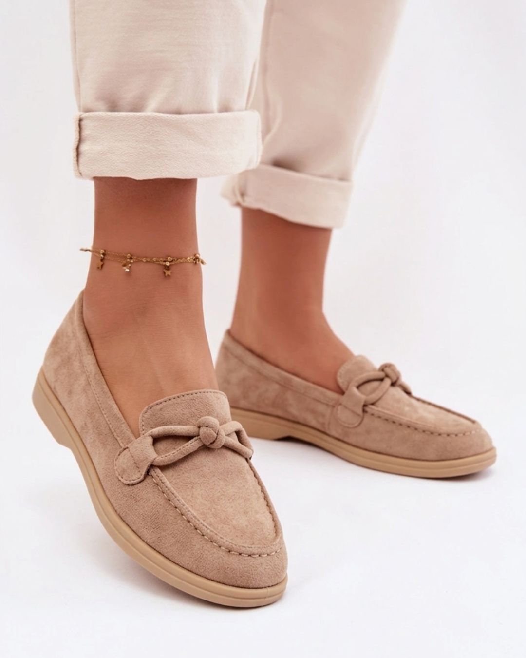 Celine khaki mokasyny wsuwane