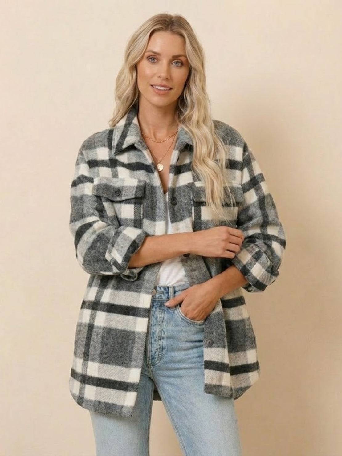 Wygodna Koszula Flanelowa Klasyczna z Guzikami