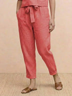 Dwuczęściowy zestaw w kolorze monochromatycznym z mieszanki bawełny i lnu
