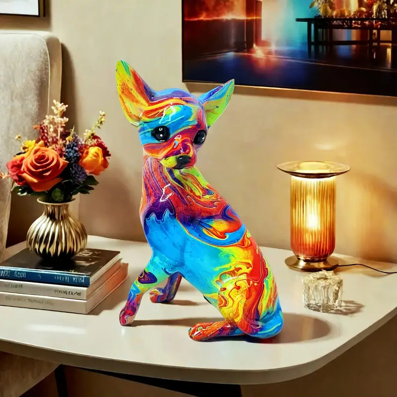 Lampka Stołowa Chihuahua z Żywej Żywicy