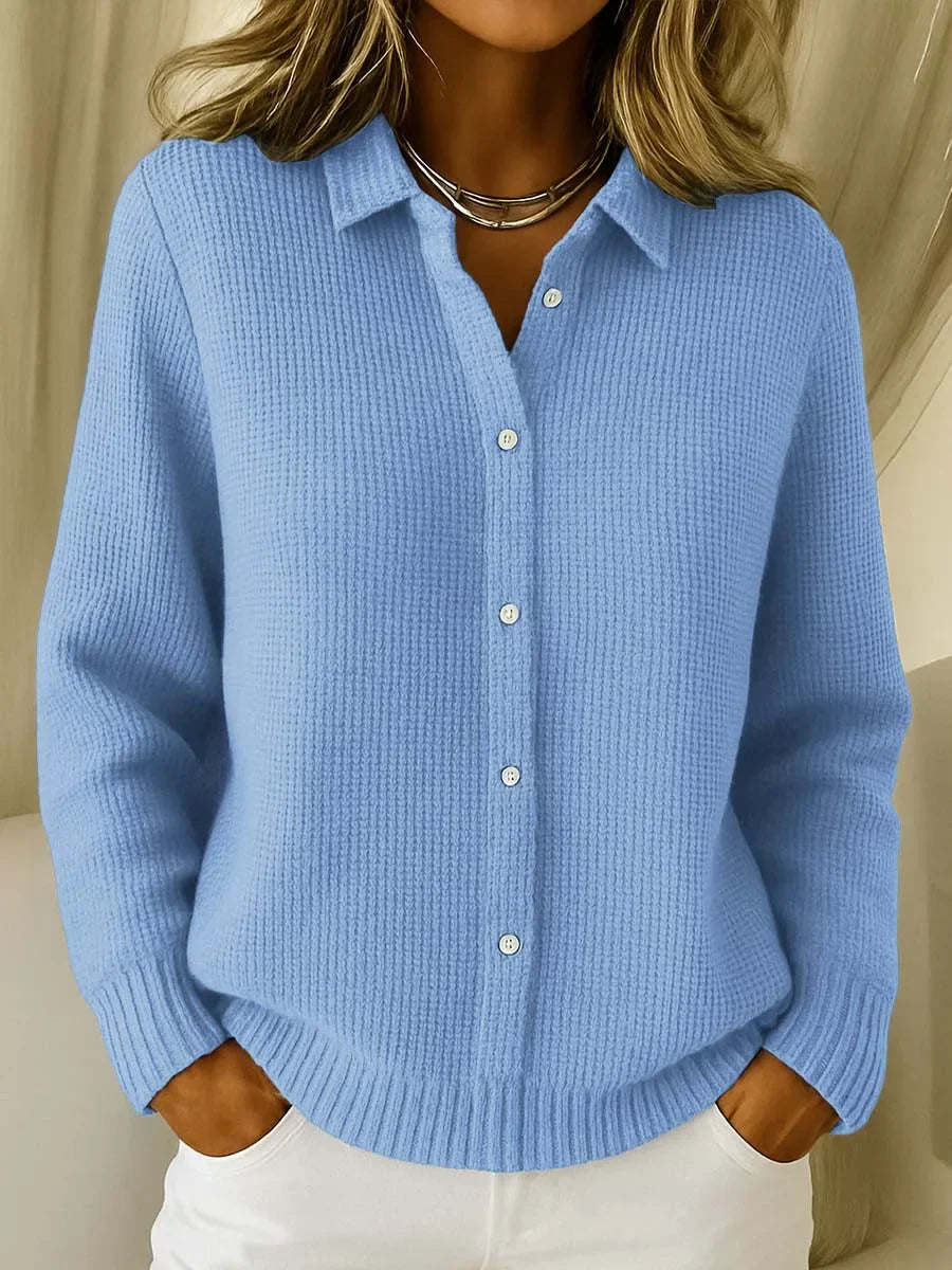 Lila™ | Sweter z dzianinowym kołnierzem
