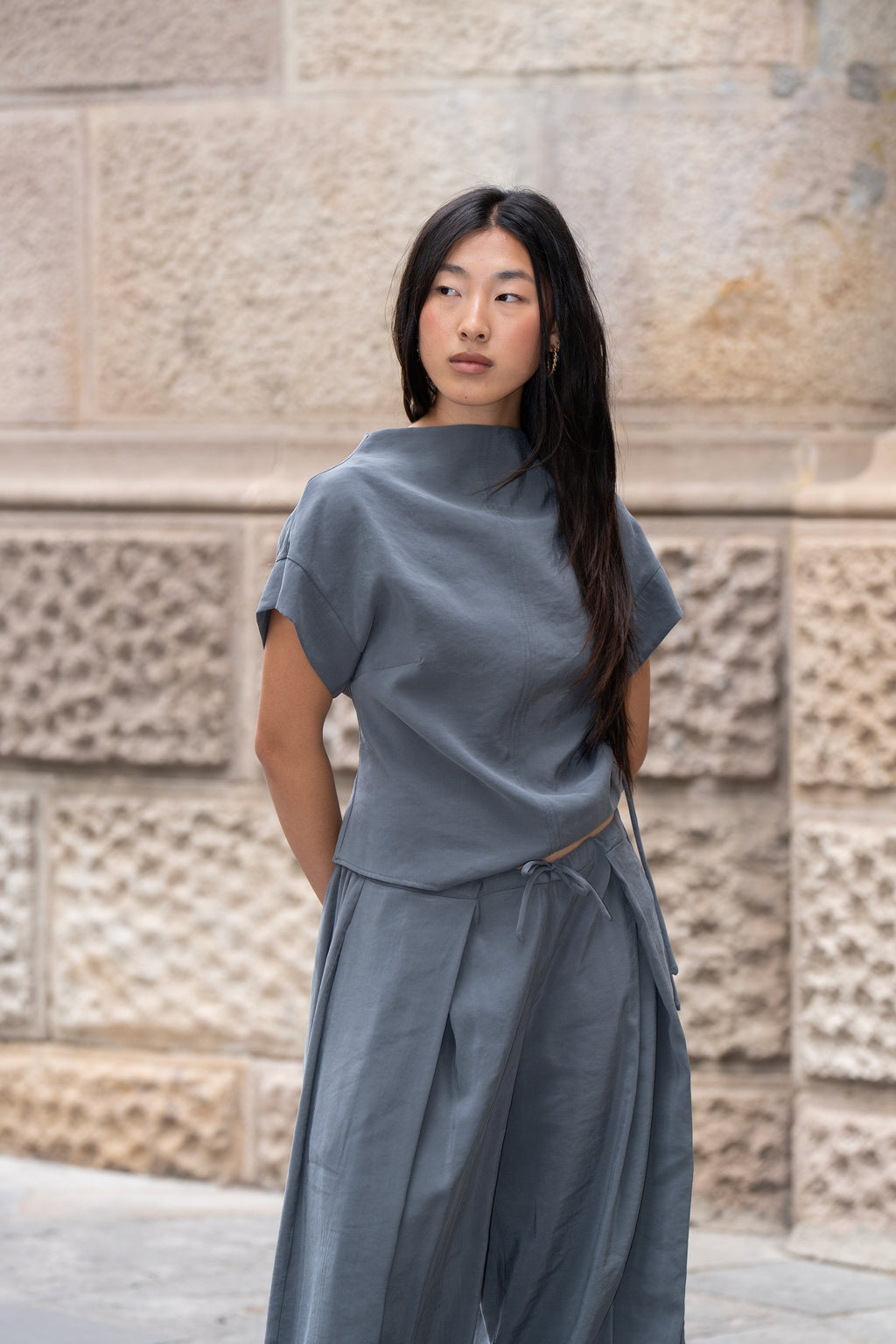 Top Gakito Gris 'Cupro Touch'