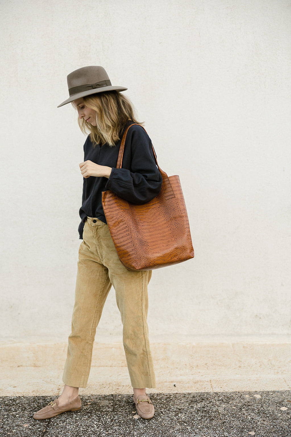 Anna torba shopper brąz krokodyl