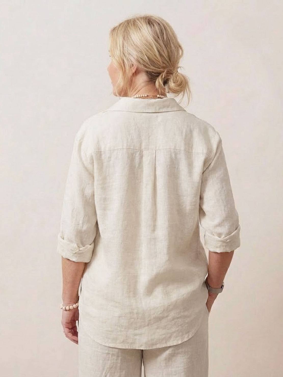 Oversized 100% Cotton Shirt and Wide-Leg Pants Co-ord Set