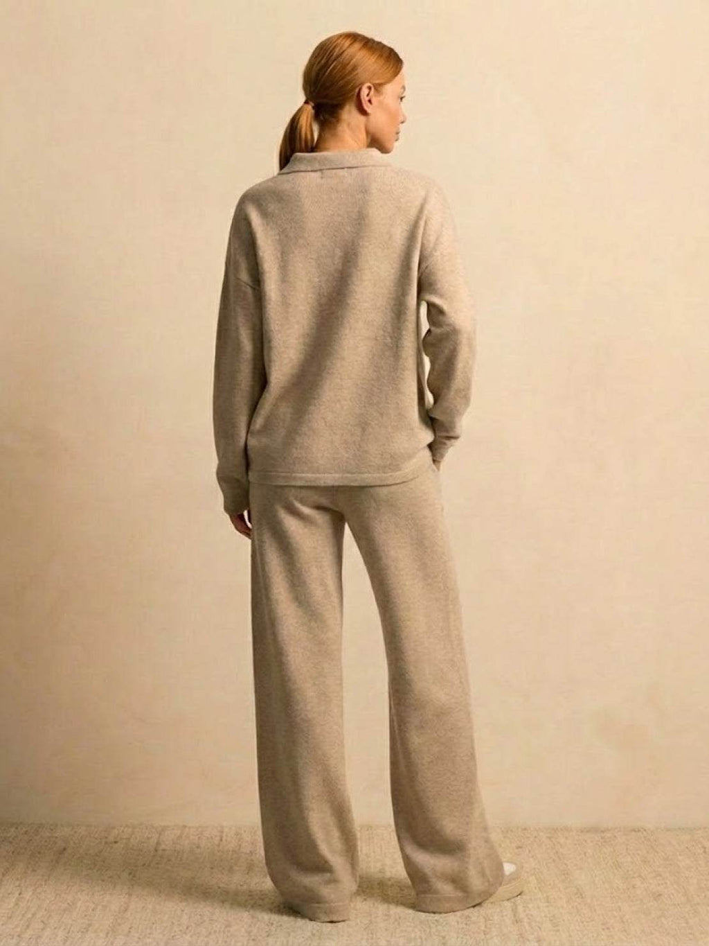 Zestaw Dwu-Częściowy Camel z Pluszu i Elegancji