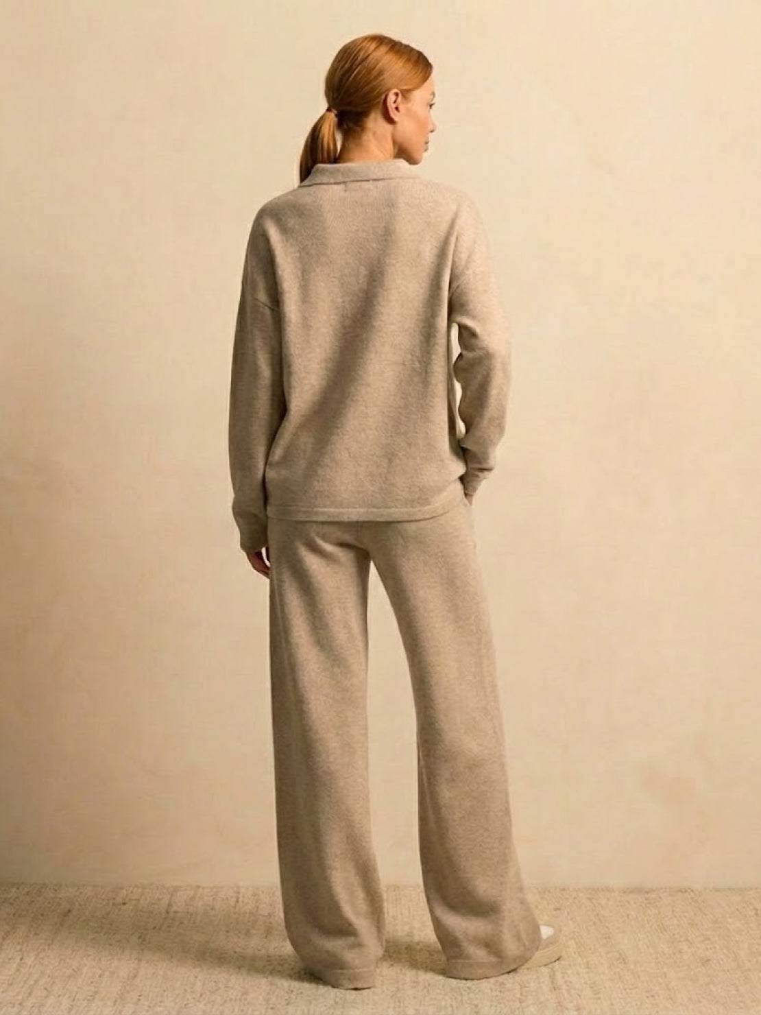 Zestaw Dwu-Częściowy Camel z Pluszu i Elegancji