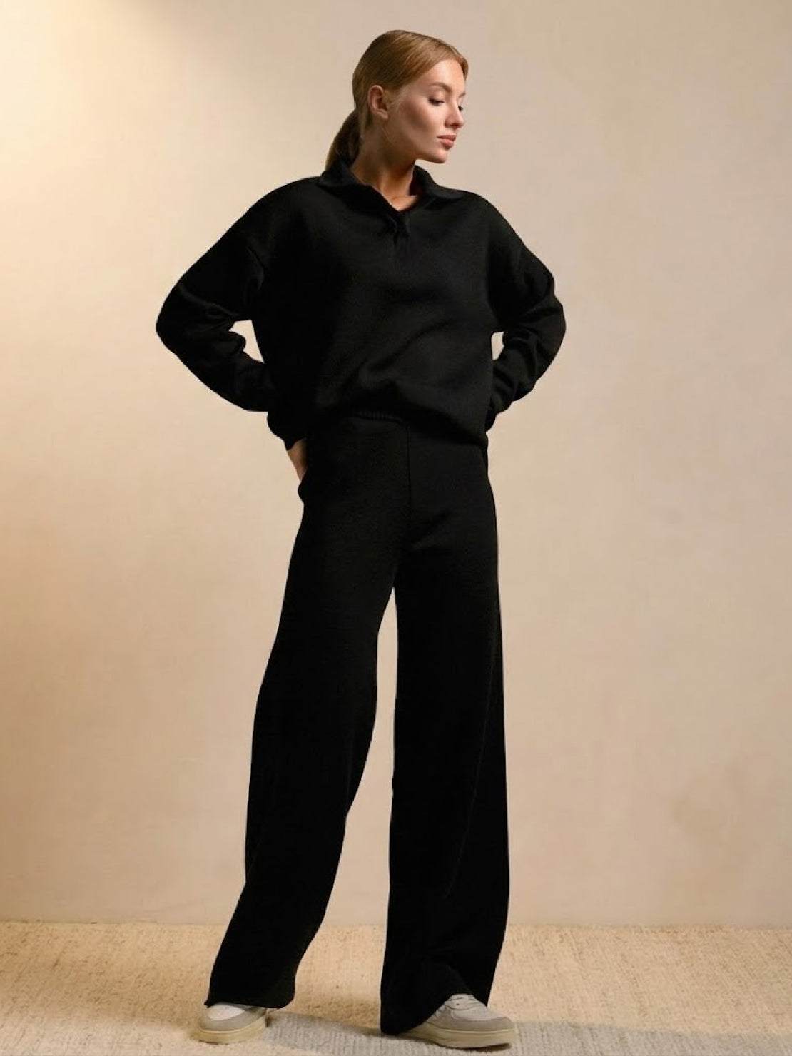 Zestaw Dwu-Częściowy Camel z Pluszu i Elegancji