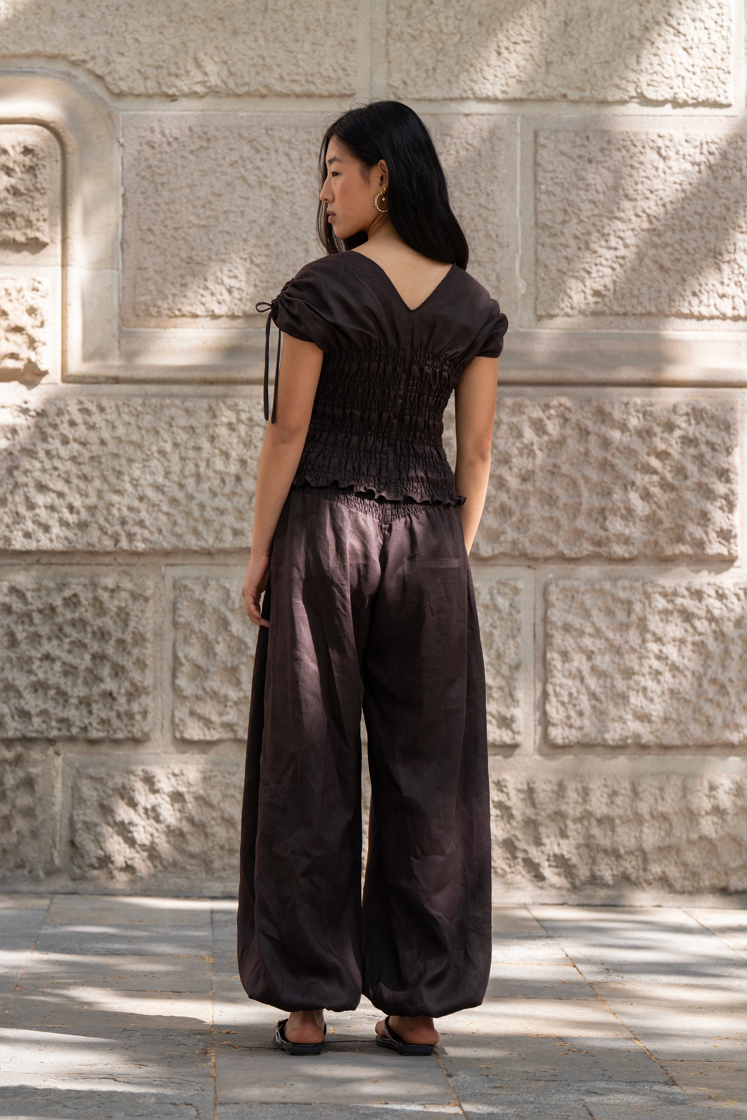Pantalón Ren Choco (100% Lino)