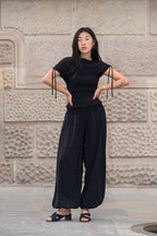 Top Ren Negro 'Cupro Touch'