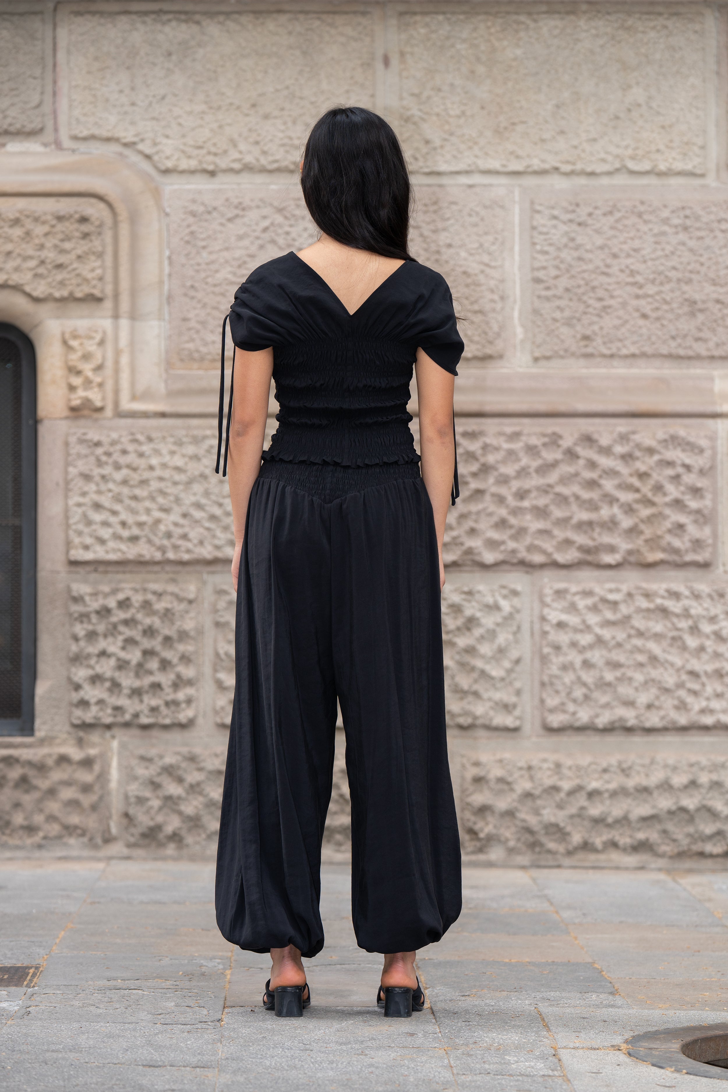 Top Ren Negro 'Cupro Touch'