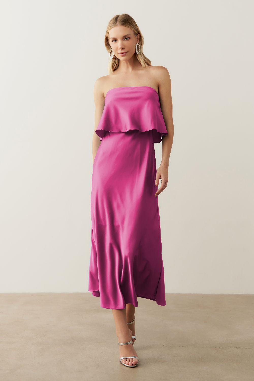 Vestido Midi Largo Tipo Slip con Tirantes Removibles - Cartagena Violeta