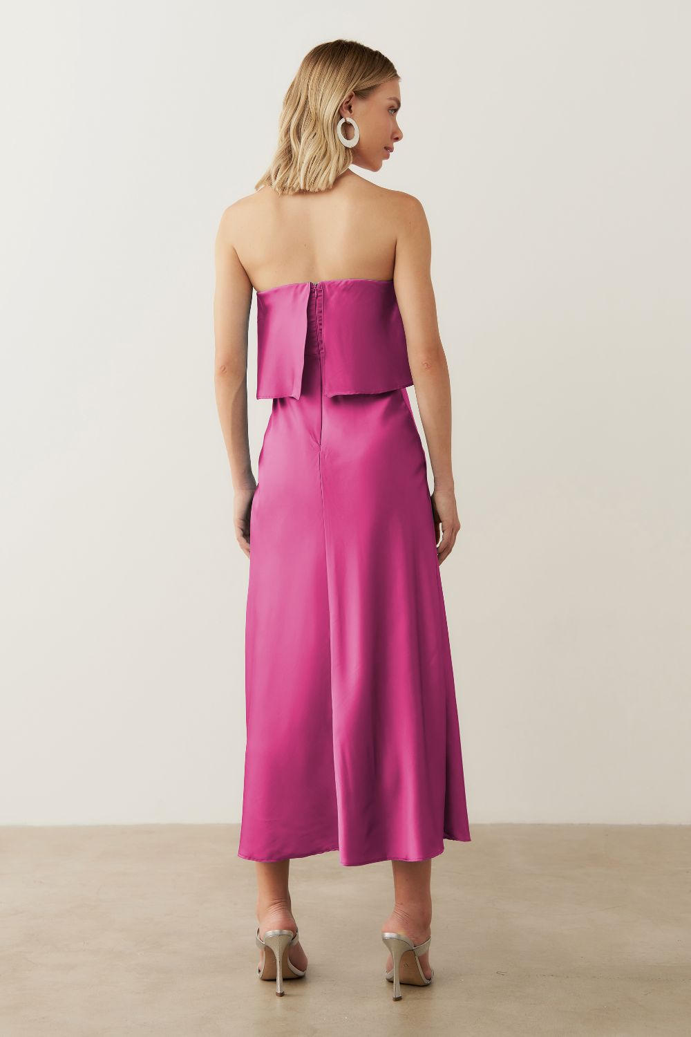 Vestido Midi Largo Tipo Slip con Tirantes Removibles - Cartagena Violeta