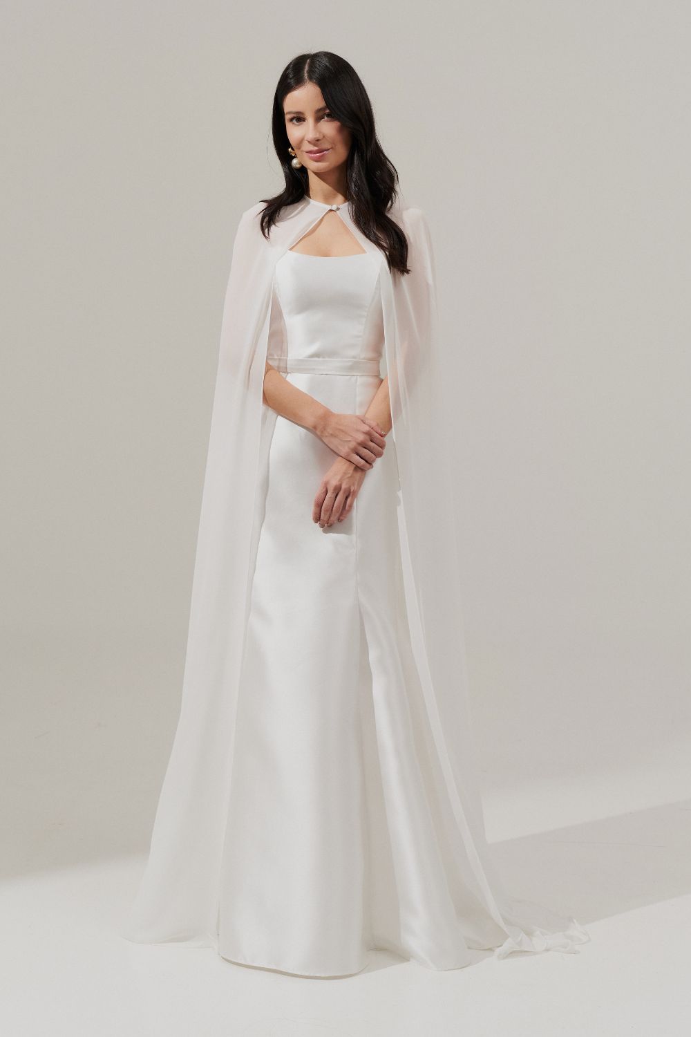Capa Larga en Chiffon - Sol Off White