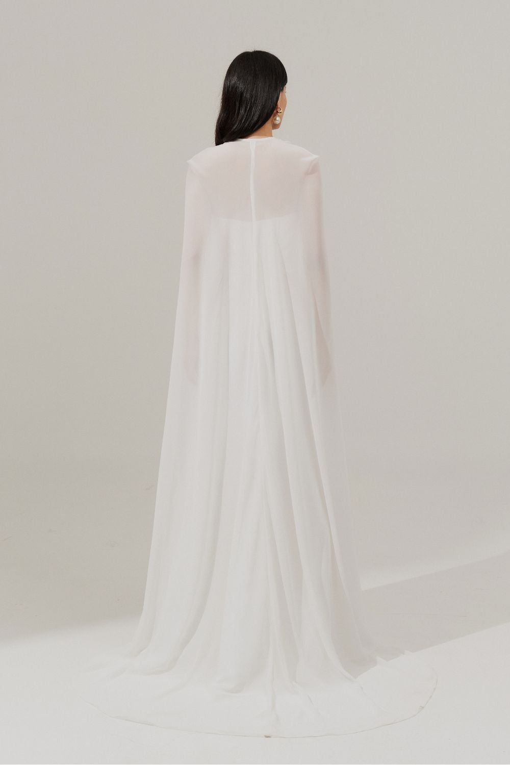 Capa Larga en Chiffon - Sol Off White