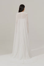 Capa Larga en Chiffon - Sol Off White