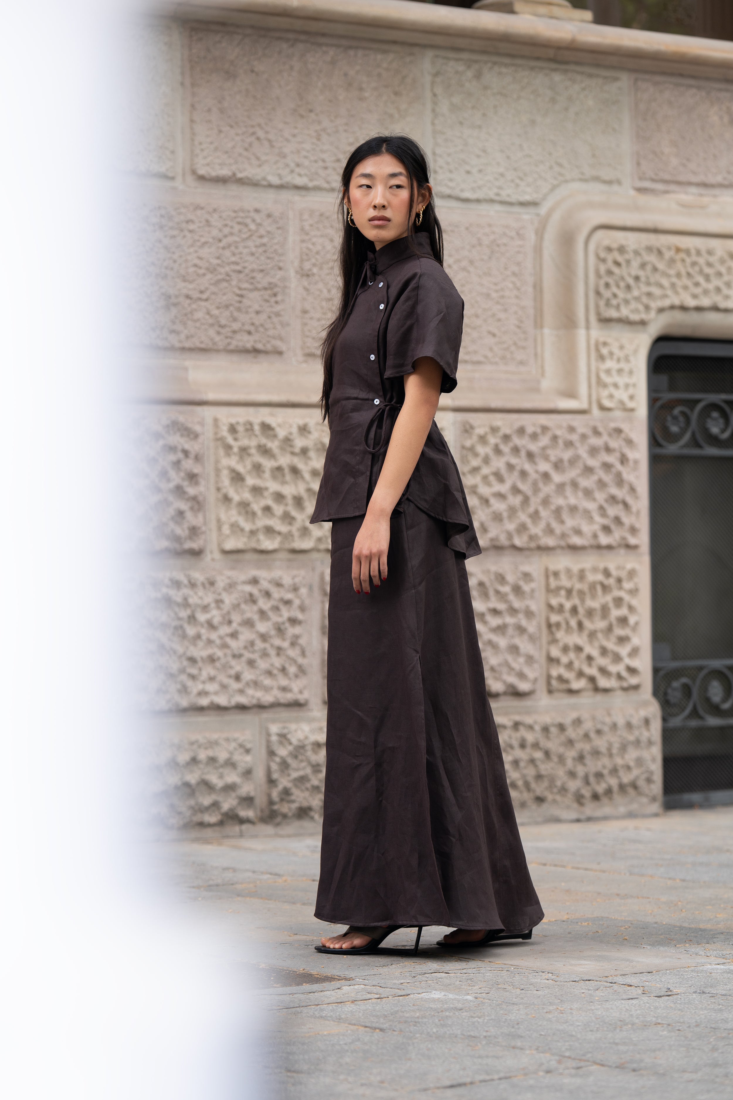 Camisa Yao Choco (100% Lino)