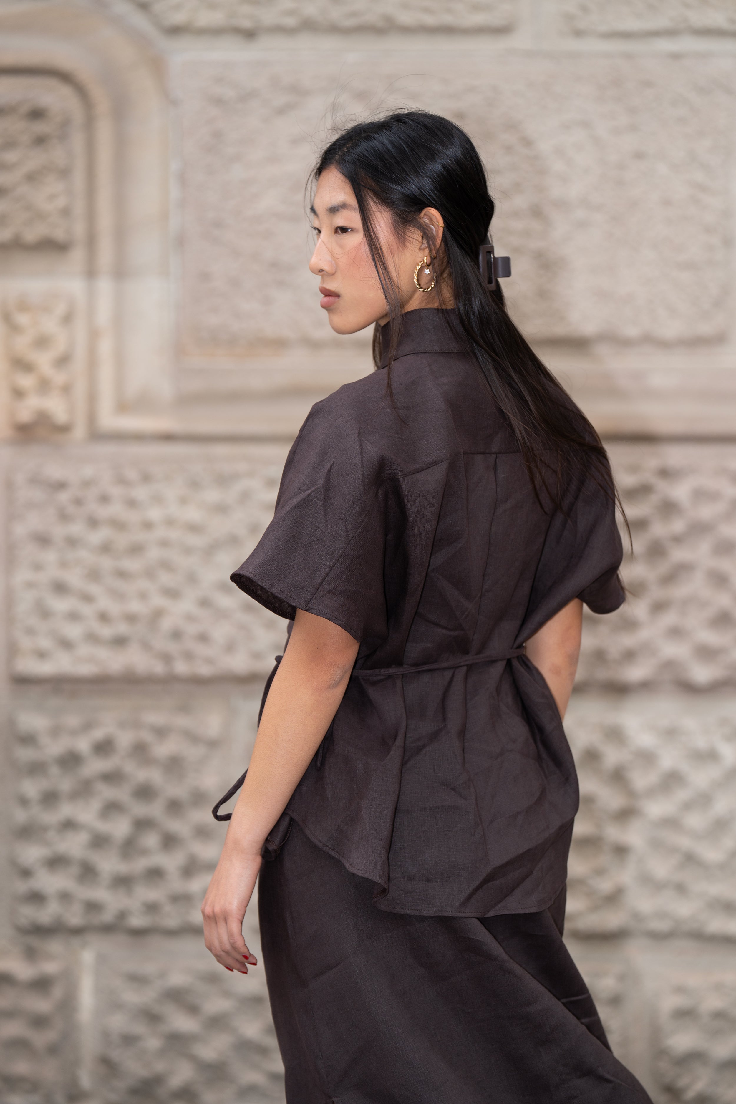 Camisa Yao Choco (100% Lino)